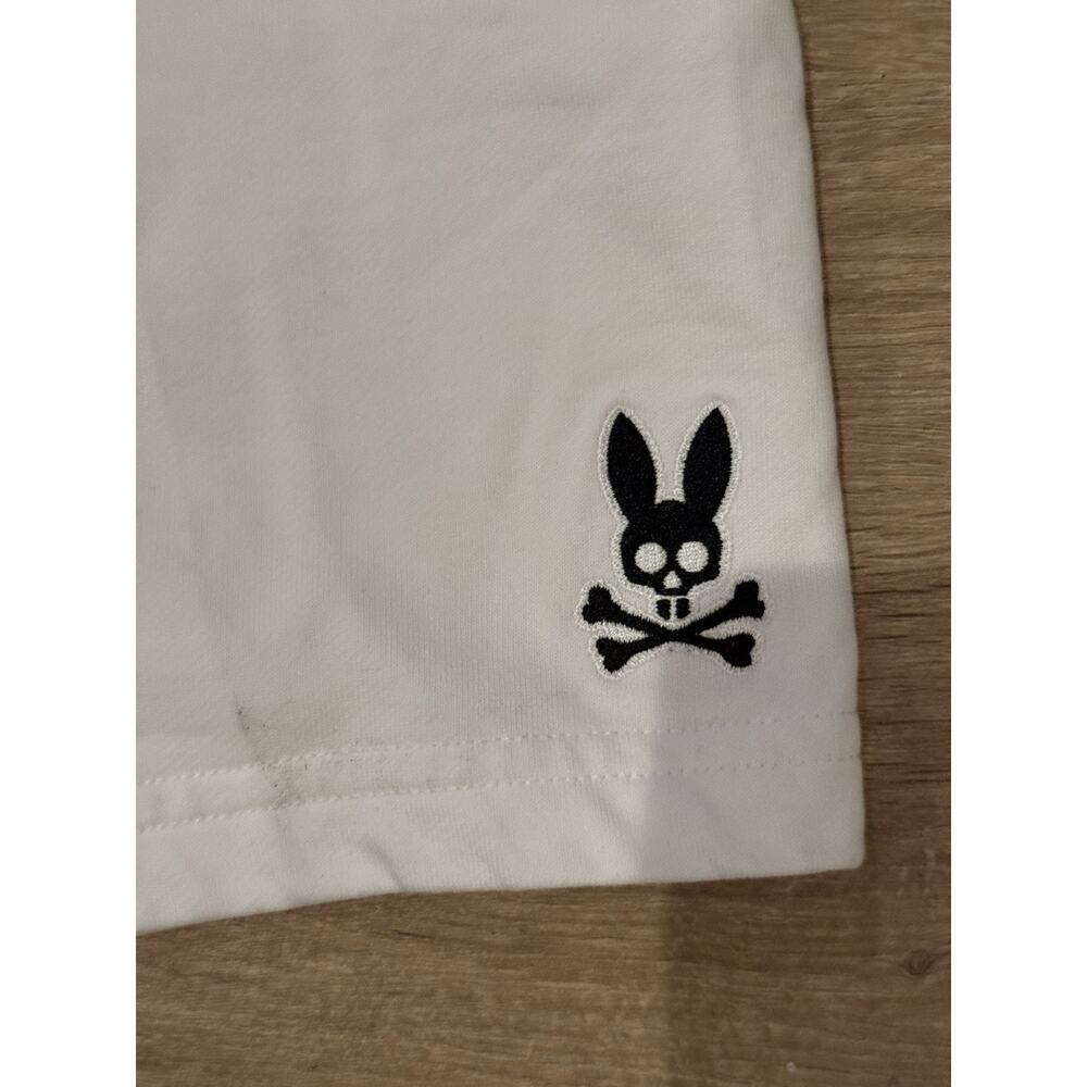 Psycho Bunny Wilkes Cotton Sweat Shorts Men’s Small White With Black Bunny Logo - Picture 2 of 9